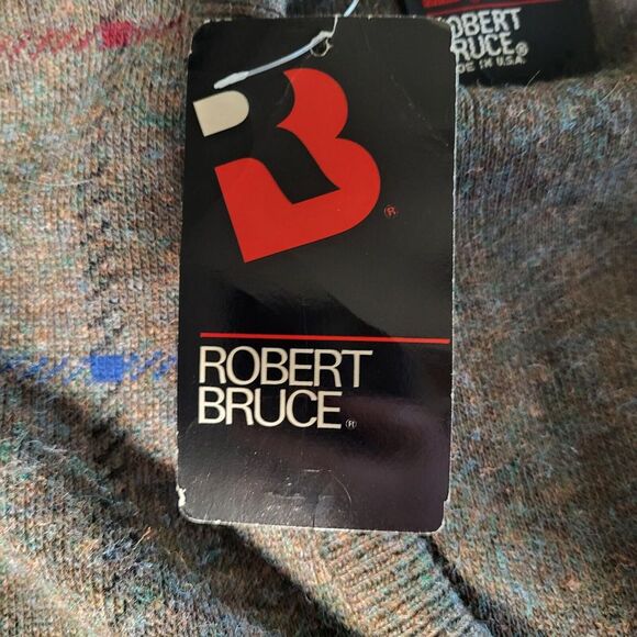 VTG Sweater Vest Grandpa Core Robert Bruce 2XL V Neck USA Brown Nerd Plaid New - Picture 8 of 10